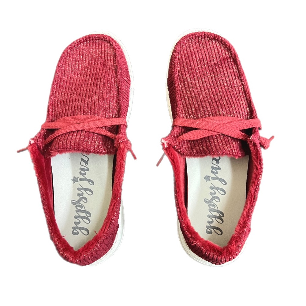 NEW Gypsy Jazz Jinsi Maroon Corduroy Casual Shoe - Picture 2 of 3